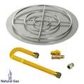 American Fireglass 36 In. High Capacity Round Stainless Steel Flat Pan With Match Light Kit - Natural Gas SS-RFPMKIT-N-36H